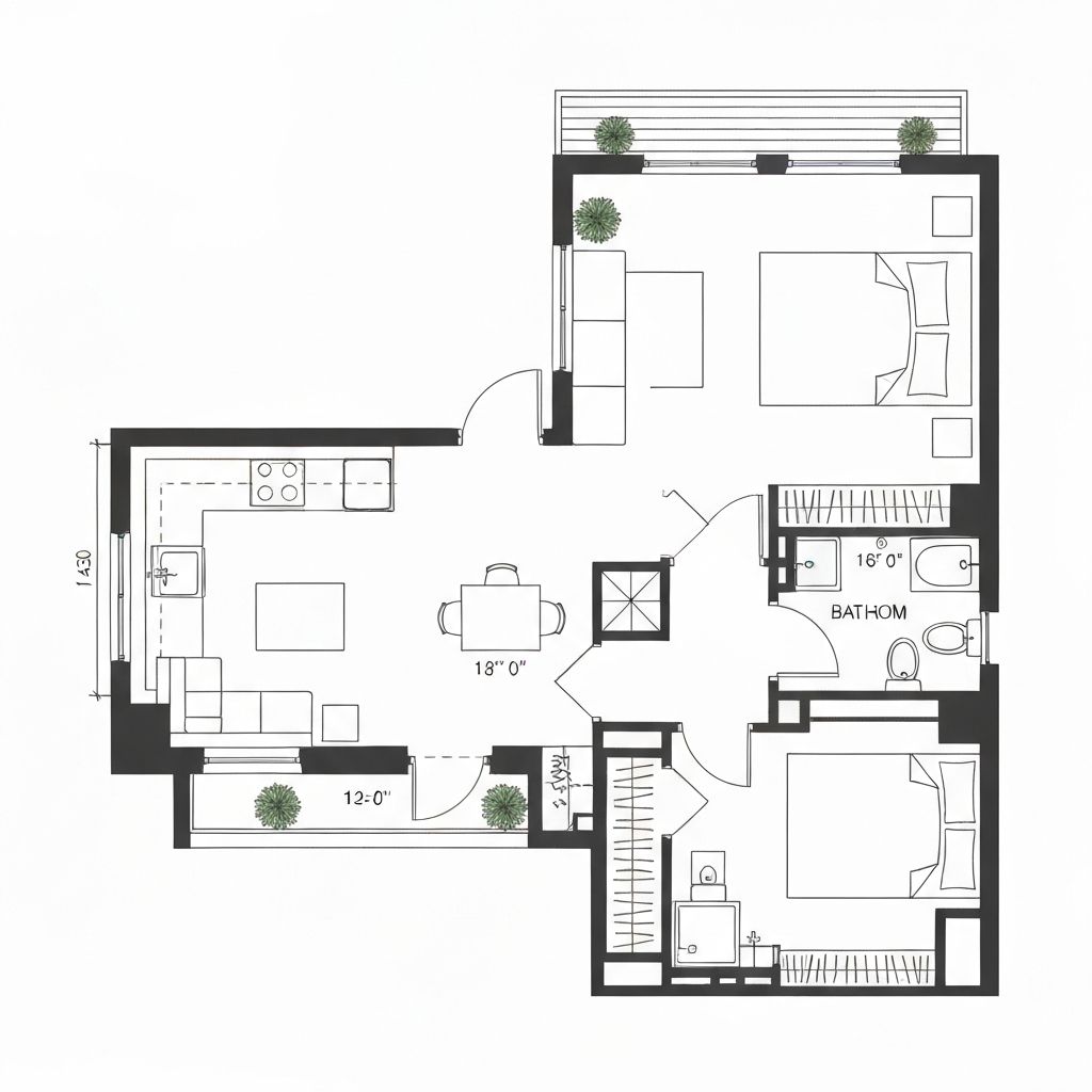 1 Bedroom Floor Plan